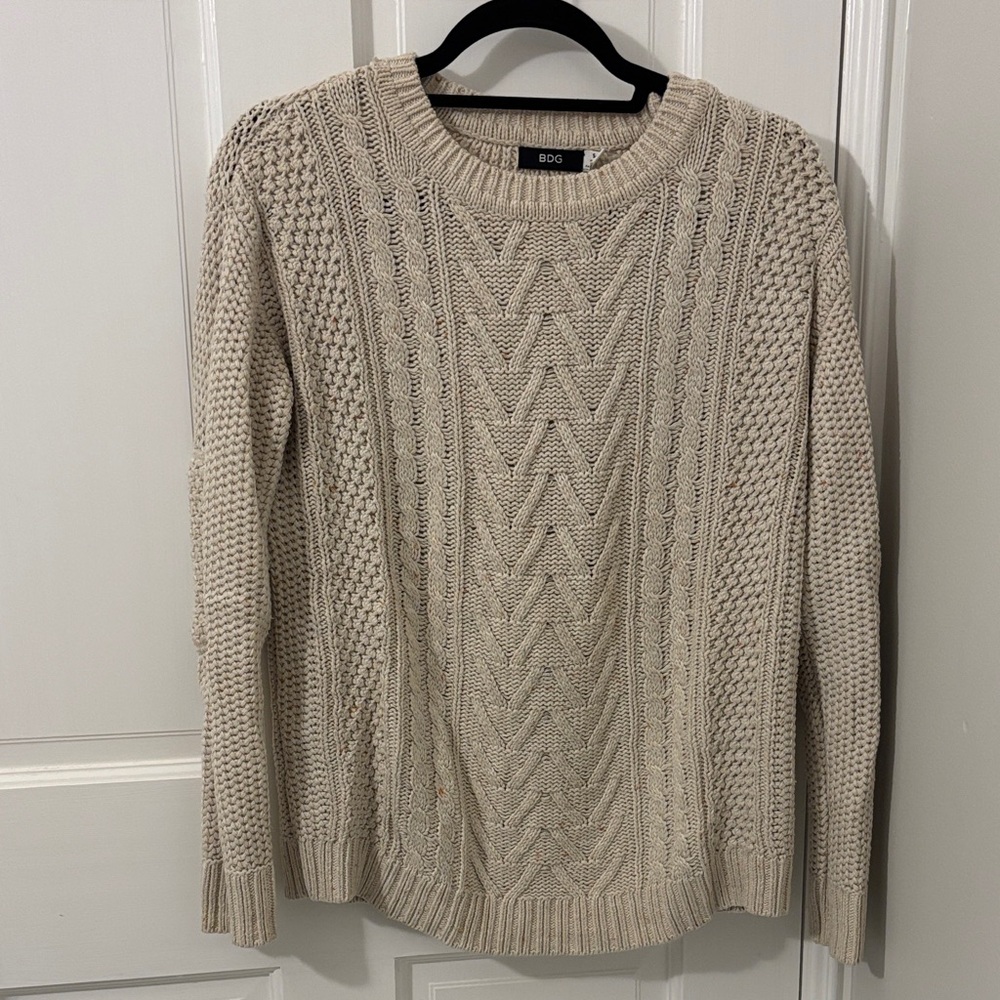 BDG Cream Cable Knit Sweater